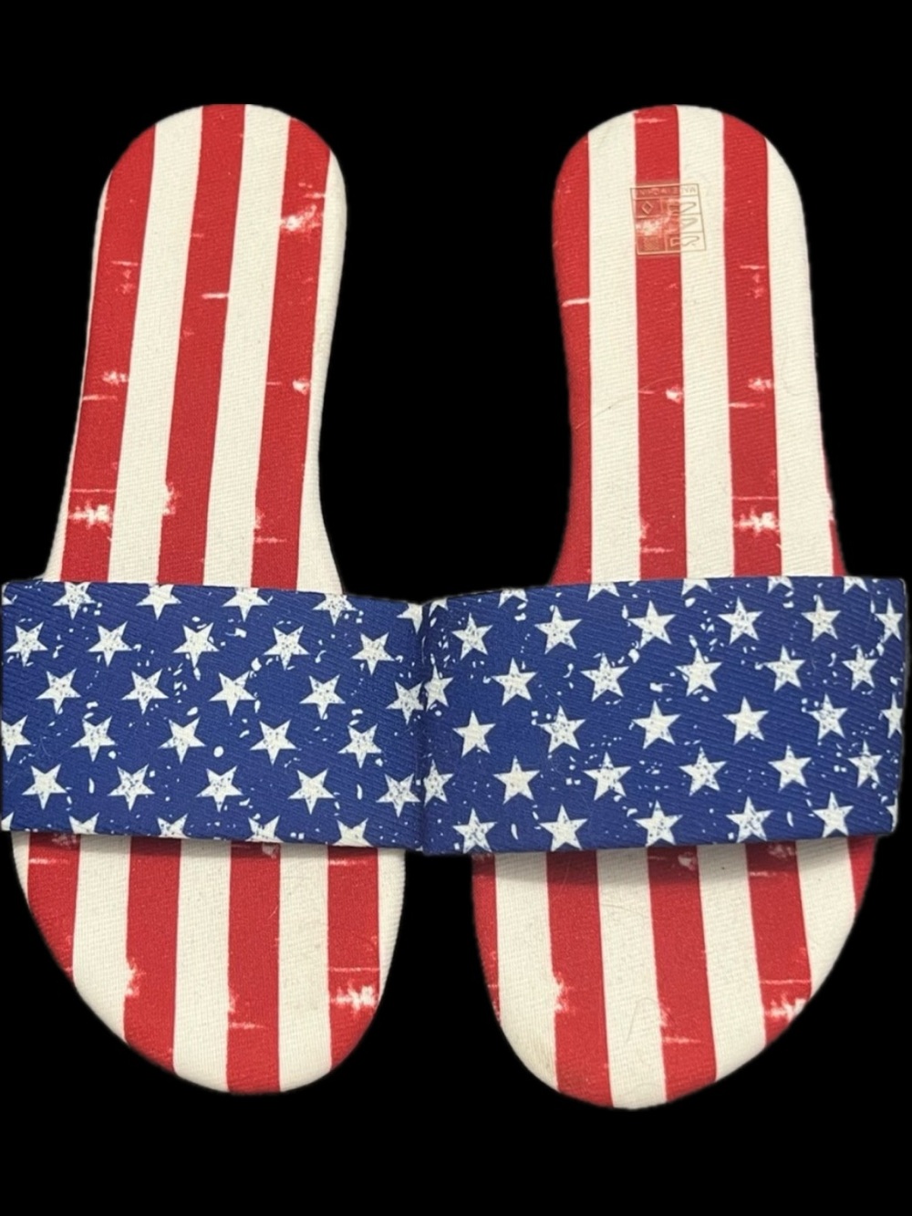 USA Flag Stars Stripes red white blue patriot flat flip flop sandals shoes MAGA